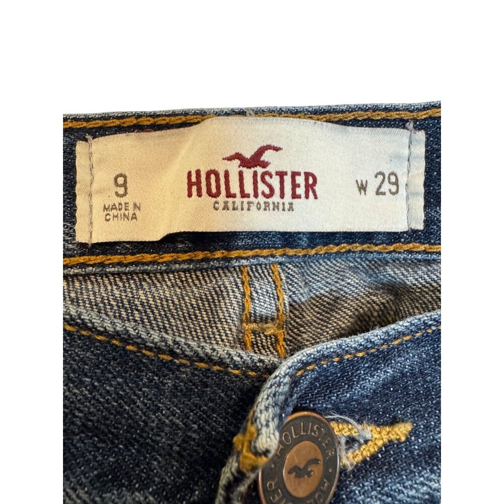 Hollister Womens Distressed Studded Pocket Jeans Size 8 W29 Blue Denim Cotton - Picture 3 of 8